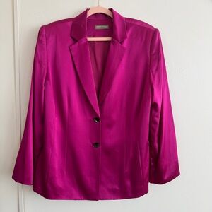 Valerie Stevens Y2K Magenta Satin Blazer | Vintage 90s 2000s Statement Jacket